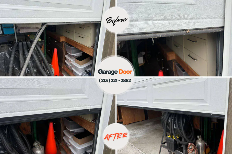 Before and after: garage door repair Fredericksburg, TX